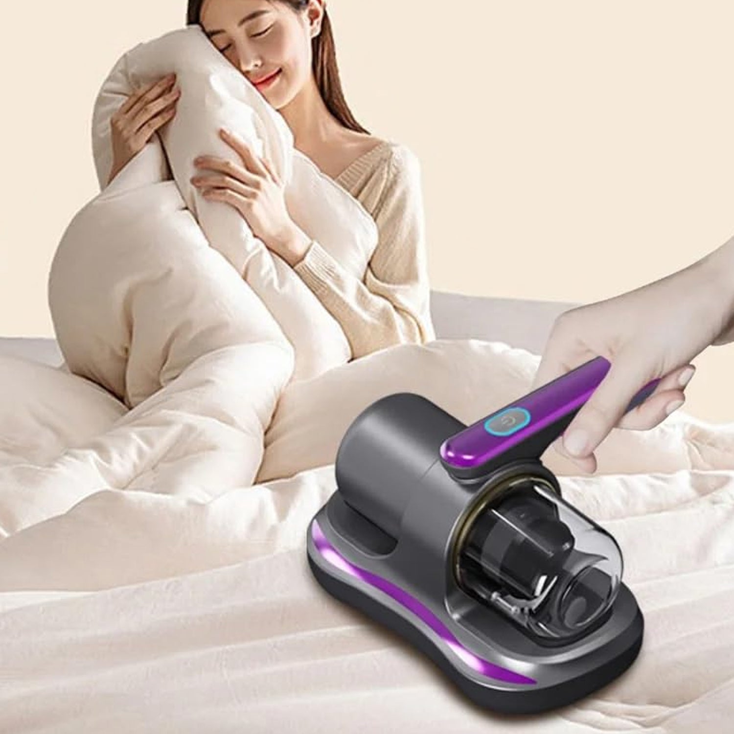 Powerful Suction Portable Handheld Vacuum Cleaner - Low Noise Vacuum Cleaner for Bed - Cordless Vacuum Cleaner for Car Seat Crevices Pillows, Mattresses, Sofas Wireless Anti Dust and Mite Cleaner Variety Bazaar