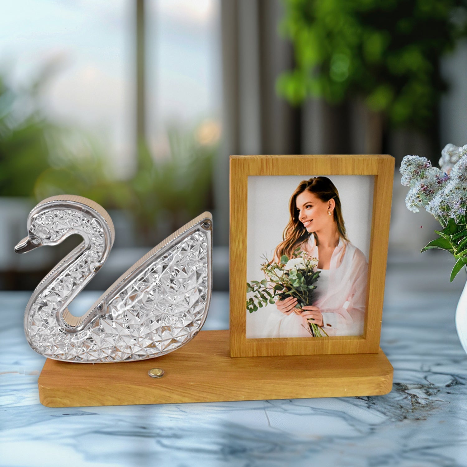 Duck Shape Cystal Led Lamp & Photo Frame Night Lamp | Wedding Gift | love couple Variety Bazaar