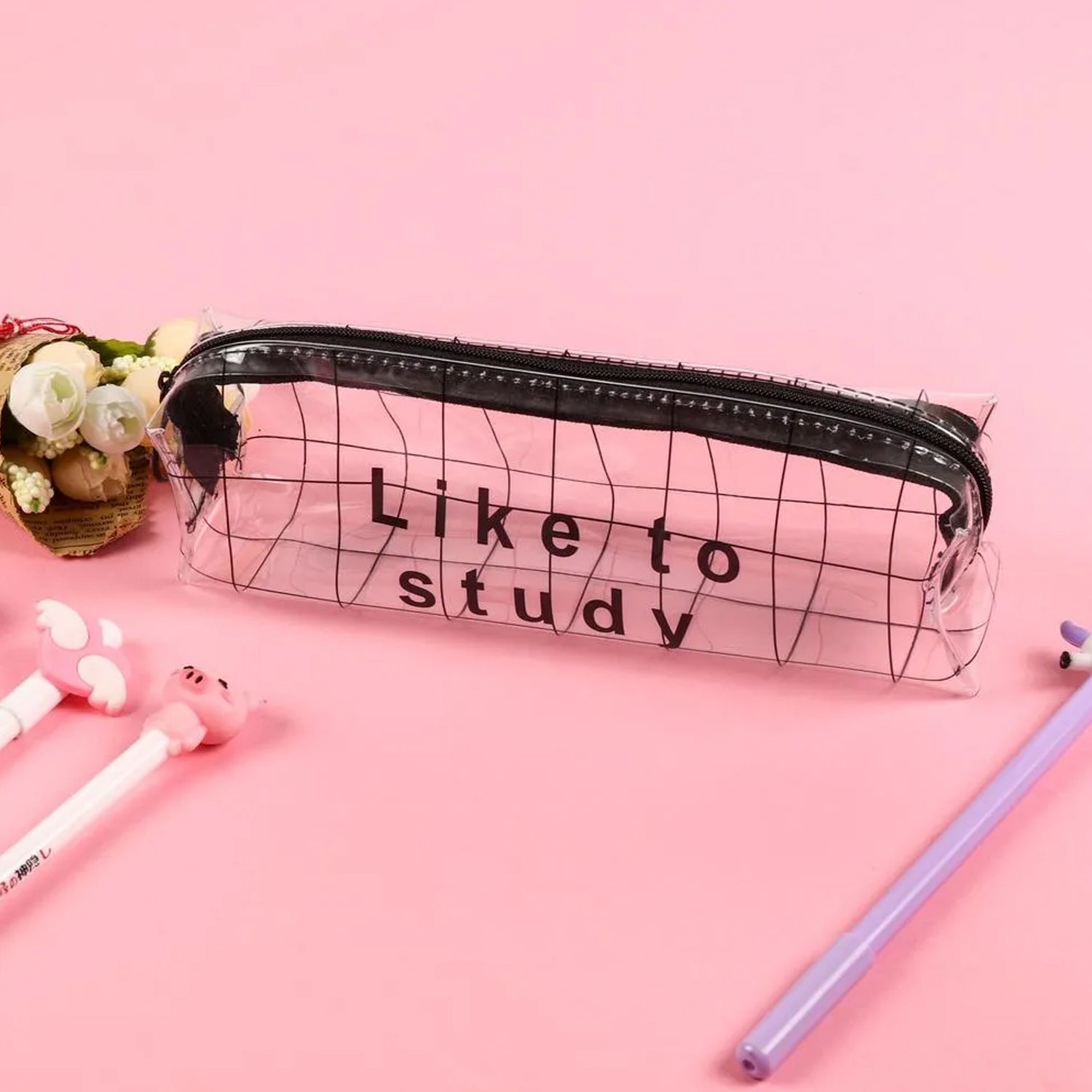 Transparent Pencil Pouch With Zipper (1 Pc) Variety Bazaar