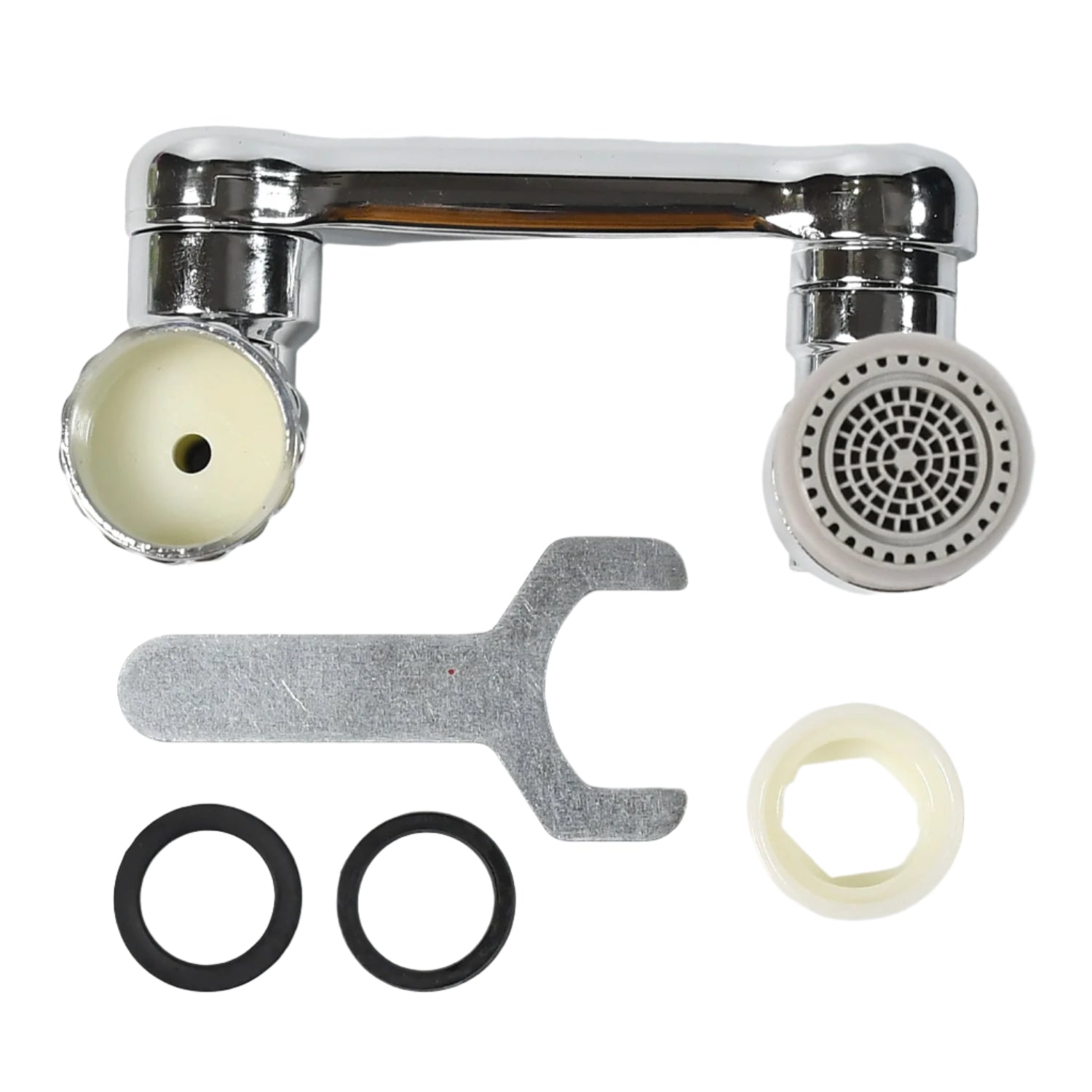 Splash Faucet Filter – 180° Rotating Sprayer, Double O-Ring, Movable Water-Saving Sink Aerator Extender (Loose) Variety Bazaar