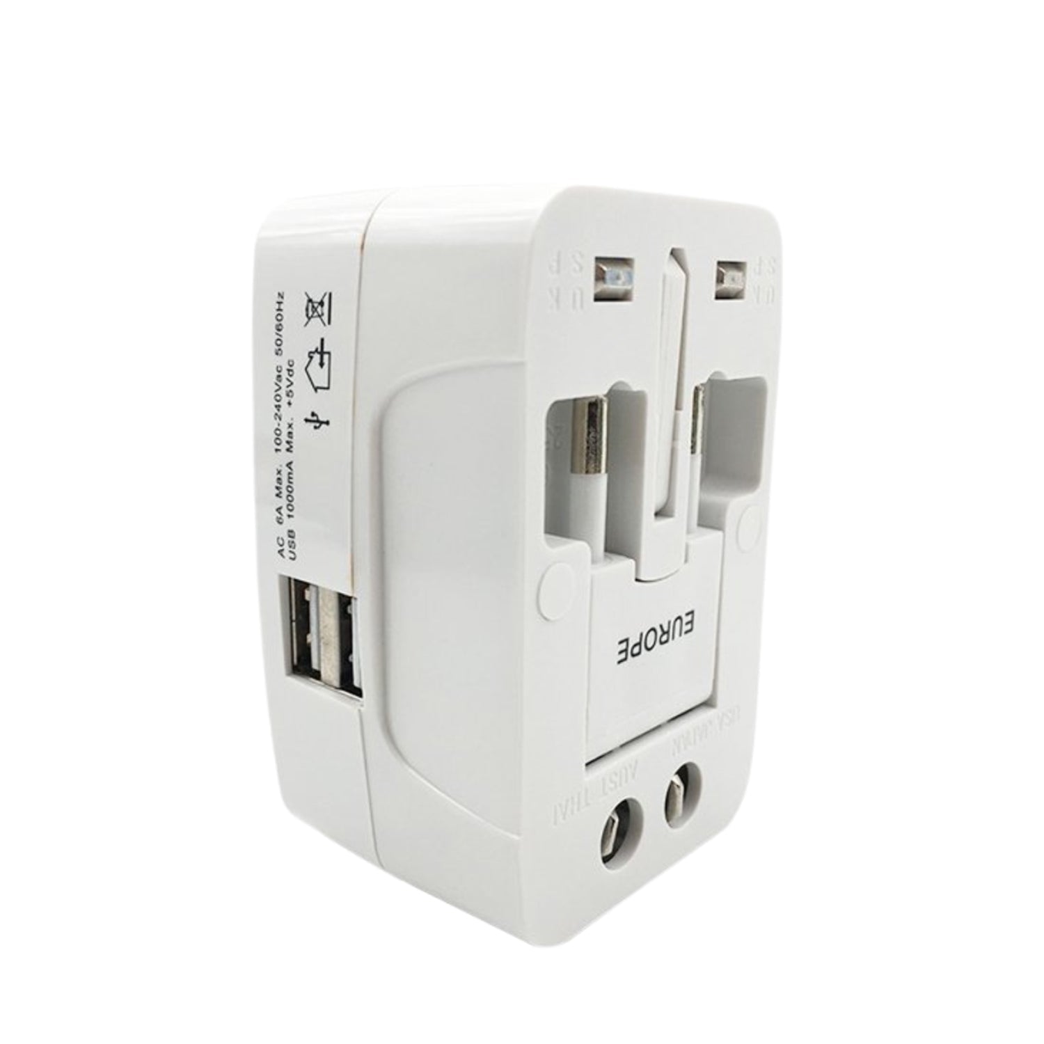 All-in-One Universal Worldwide Travelling AC Adaptor Plug (AU / UK / US / EU) International Power Charger Electric USB Power Plug Socket Adapter Converter (1 Pc) Variety Bazaar