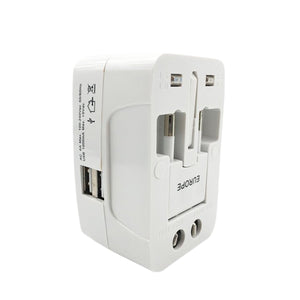 All-in-One Universal Worldwide Travelling AC Adaptor Plug (AU / UK / US / EU) International Power Charger Electric USB Power Plug Socket Adapter Converter (1 Pc) Variety Bazaar