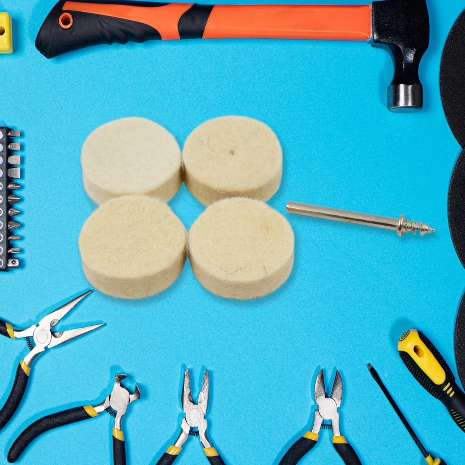 Rotary Tool Accessory Wool Felt Polishing Pad Felt (5 Pcs Set) Variety Bazaar