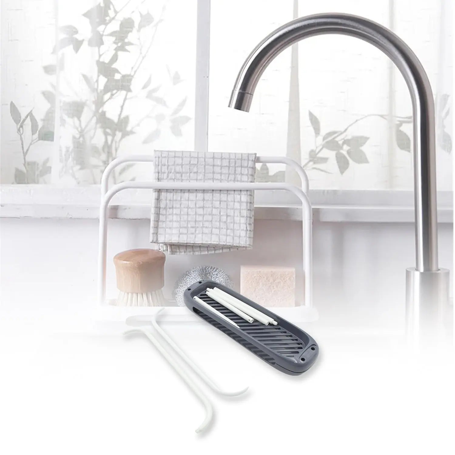 2305 Storage Rack Kitchen Storage Holder Dish Towel Holder Dishcloth Rack Organizer Pool, Dishcloth Drying Rack Sink Rag Holder Towel (1 Pc) - varietybazaar.co.in