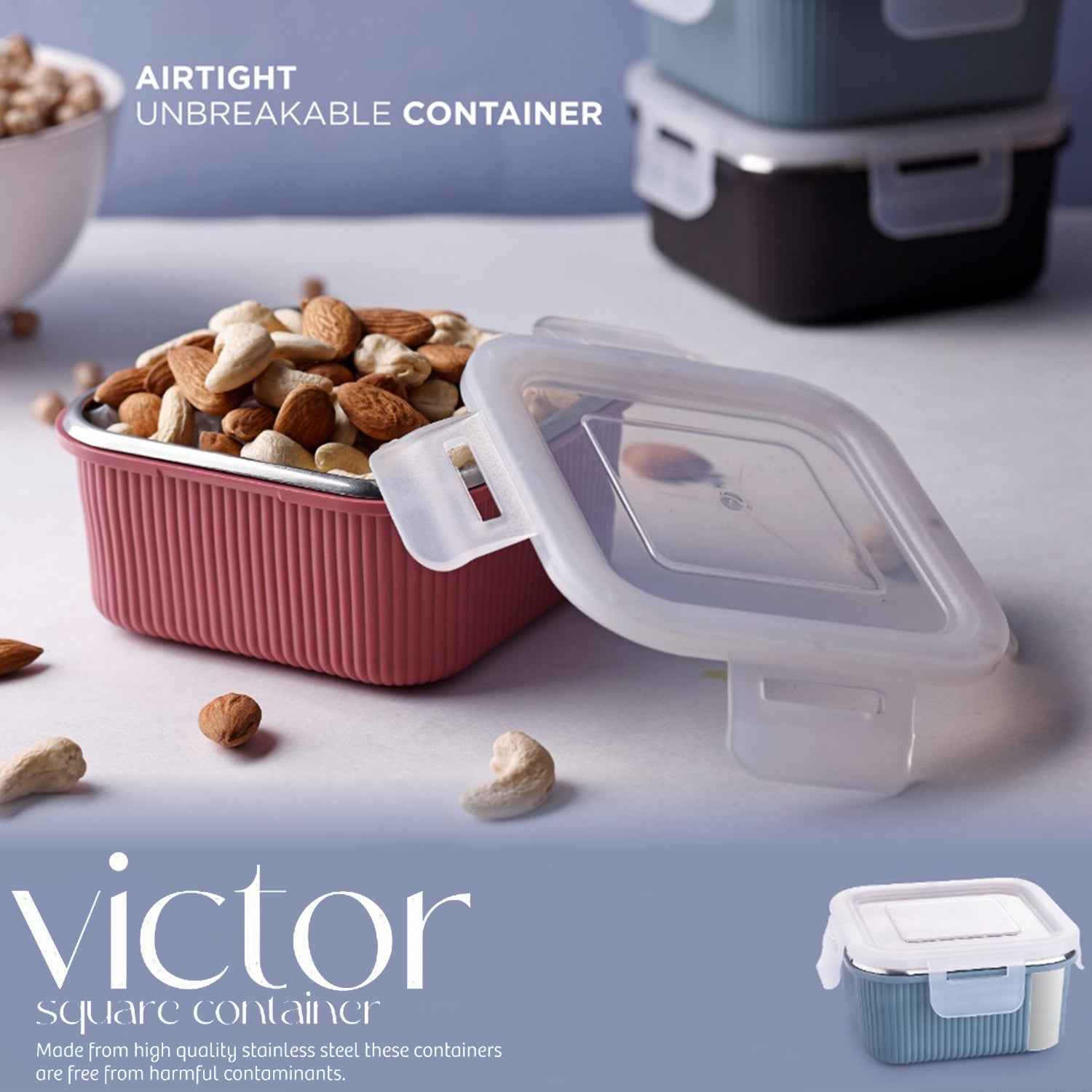 Apex Victor Square Food Storage Container (400 ML / 1 Pc)