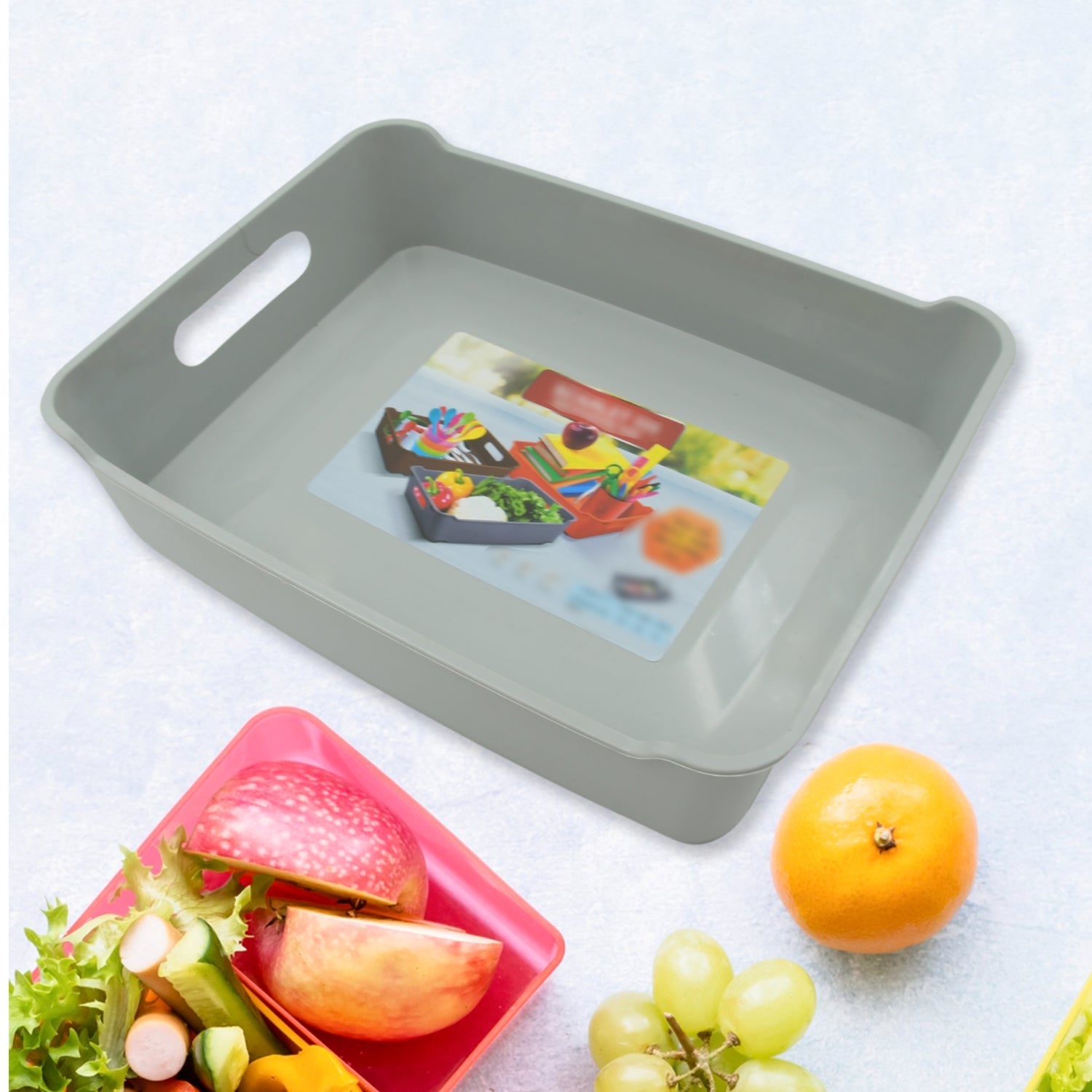 Multipurpose Organising & Storage Plastic Tray, Fruit & Vegetable/ Multi Purpose Tray, Organizer for Kitchen, Countertop, Cabinet, Bathroom Plastic Storage Basket For Store Fruits, Vegetables, Magazines, Cosmetics, Stationary Set of 3 Variety Bazaar