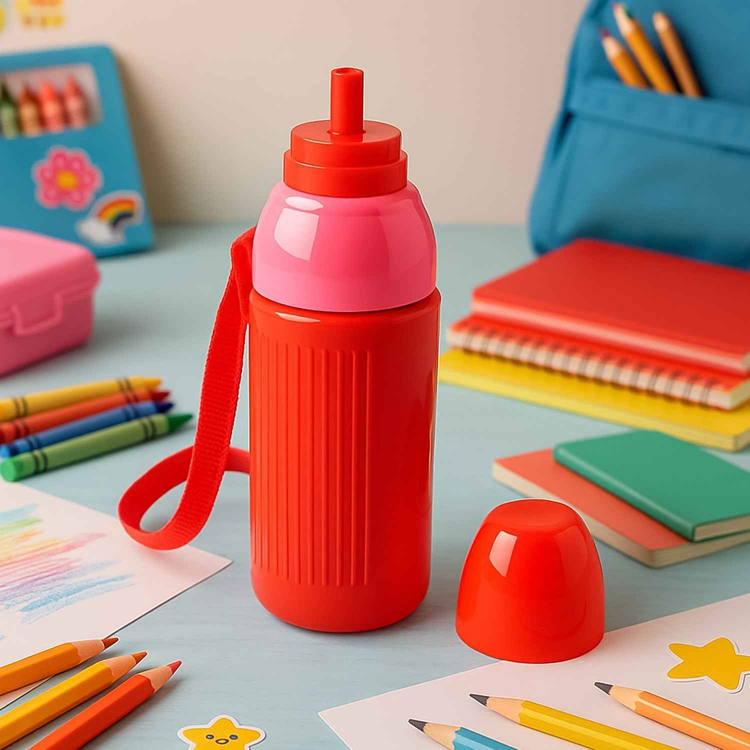500ML Kids Insulated Plastic Water Bottle (1 Pc)