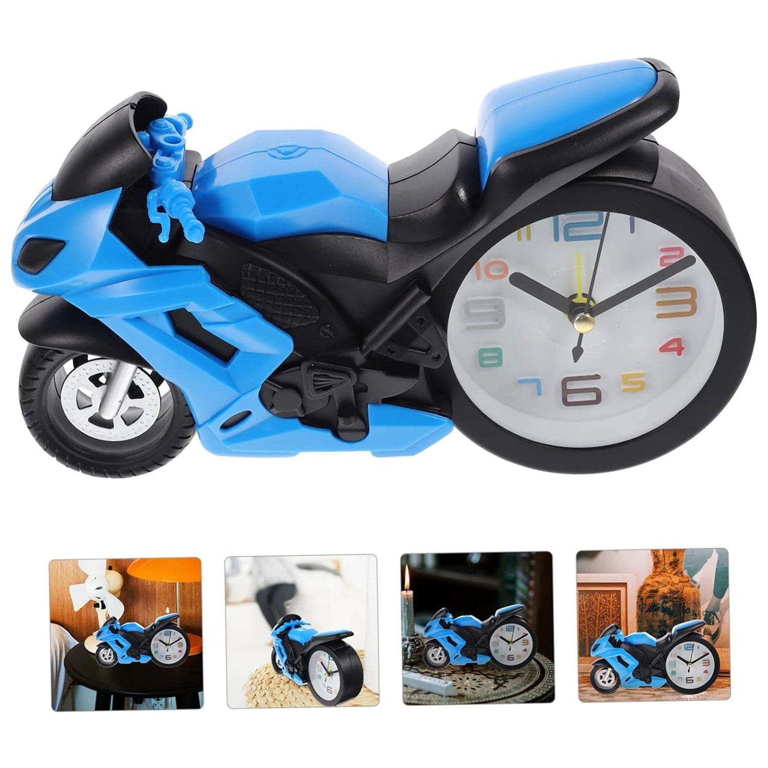 Retro Motorcycle Alarm Clock – Novelty Bike Engine Style Desk Clock Variety Bazaar