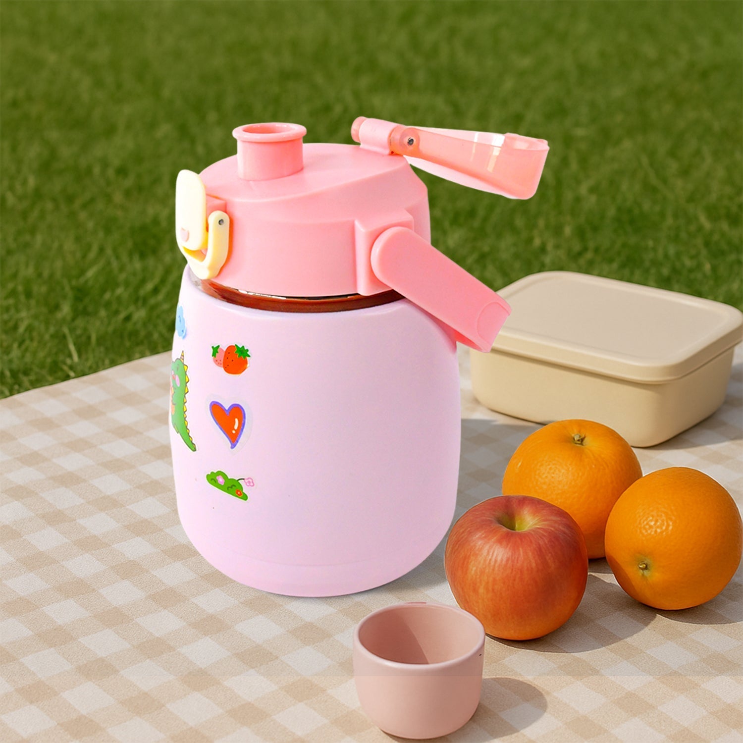 Stainless Steel Vacuum Insulated Water Bottle with Handle & Sticker (700 ML) Variety Bazaar