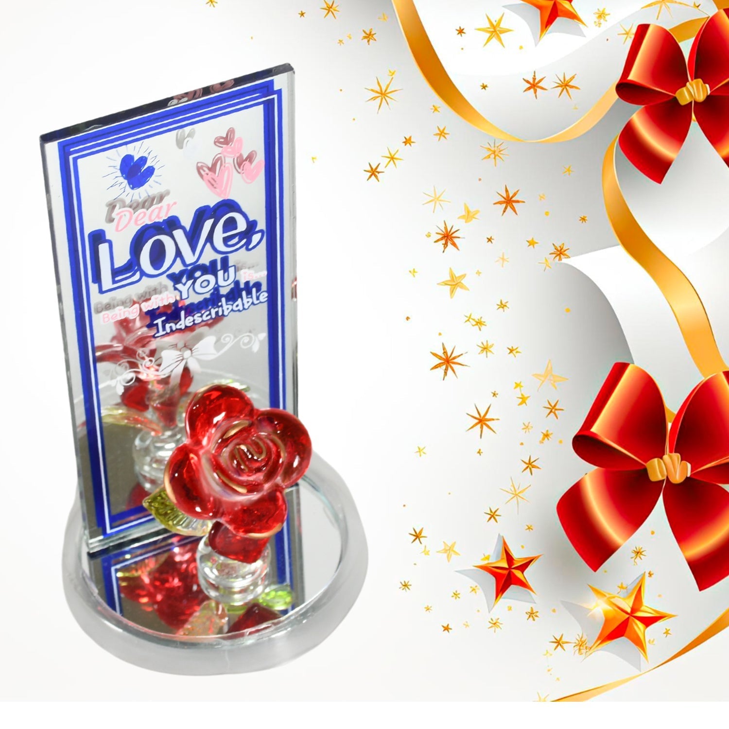 Lovely Rose Showpiece – Romantic Gift Set for All Occasions (1 Pc) Variety Bazaar