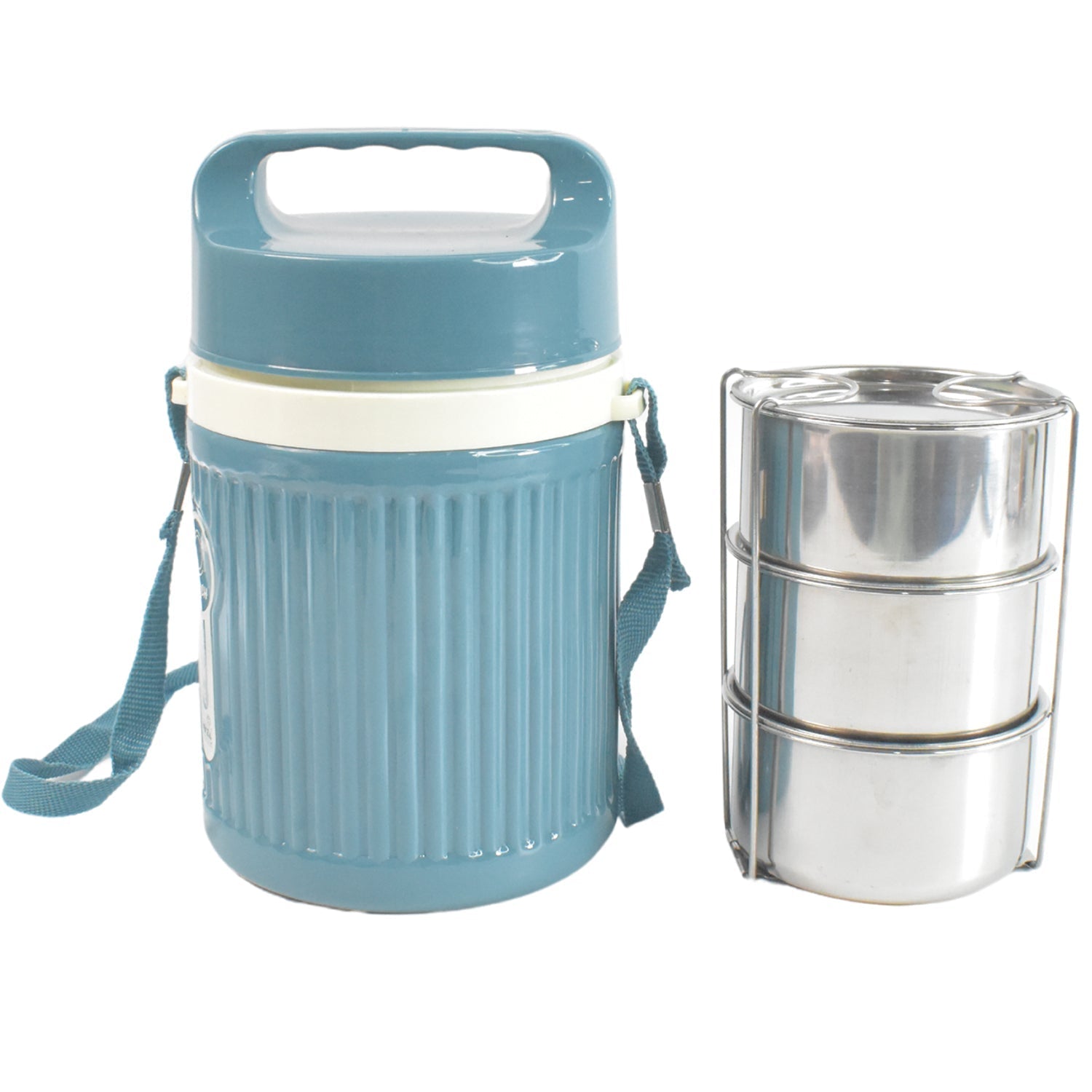 Stackable Insulated Tiffin with Handle (1 Pc): Leakproof, Hot Food Container Variety Bazaar
