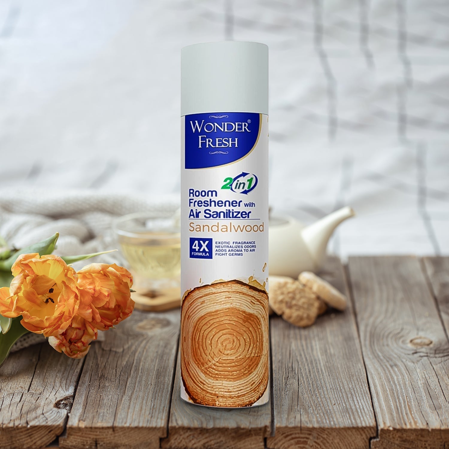 Fresh Air Freshener Spray, Sandalwood Fragrance | Long Lasting Fragrance for Home & Office (Mix Fragrance / 125 Gm) Variety Bazaar