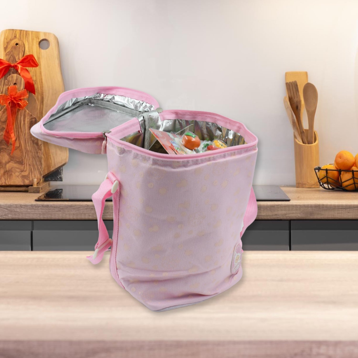 Cute Animal Zip Lunch Bag with Adjustable Strap – Reusable & Durable (1 Pc) Variety Bazaar