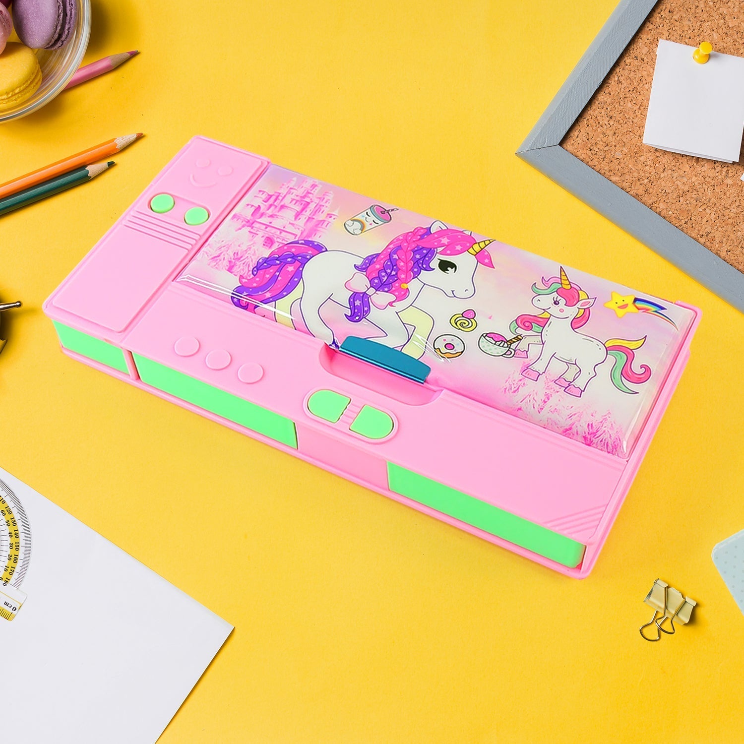 Multi Purpose Gadget Jumbo Pencil Box Compass With Calculator Jumbo 2 Side Slot Geometry Box Compass Use School , Traveling & Studio Variety Bazaar