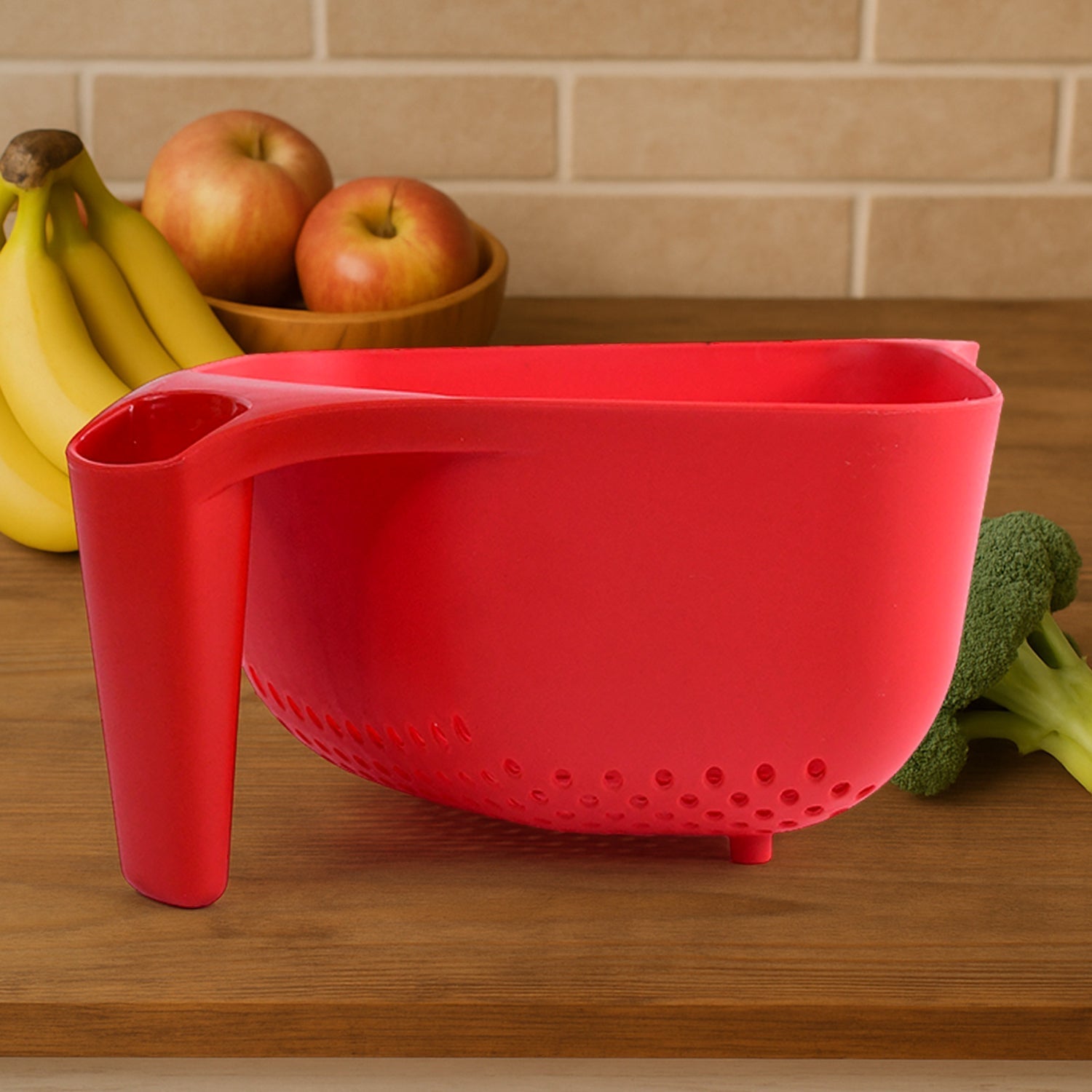 Apex Multi-Functional Plastic Strainer Bowl with Ergonomic Handle (1 Pc) Variety Bazaar