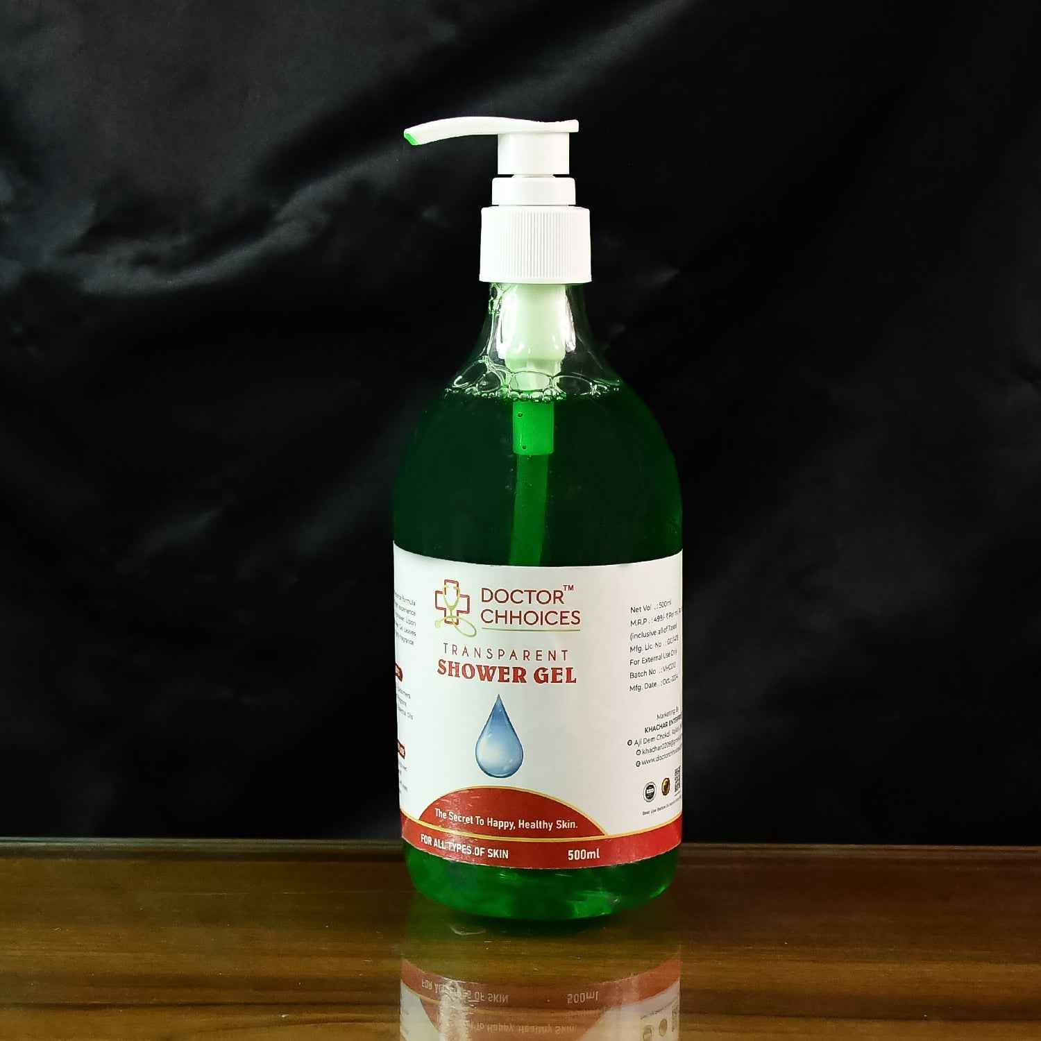 Doctor Chhoices / Choices Transparent Shower Gel – 500ml Bottle with Pump Dispenser