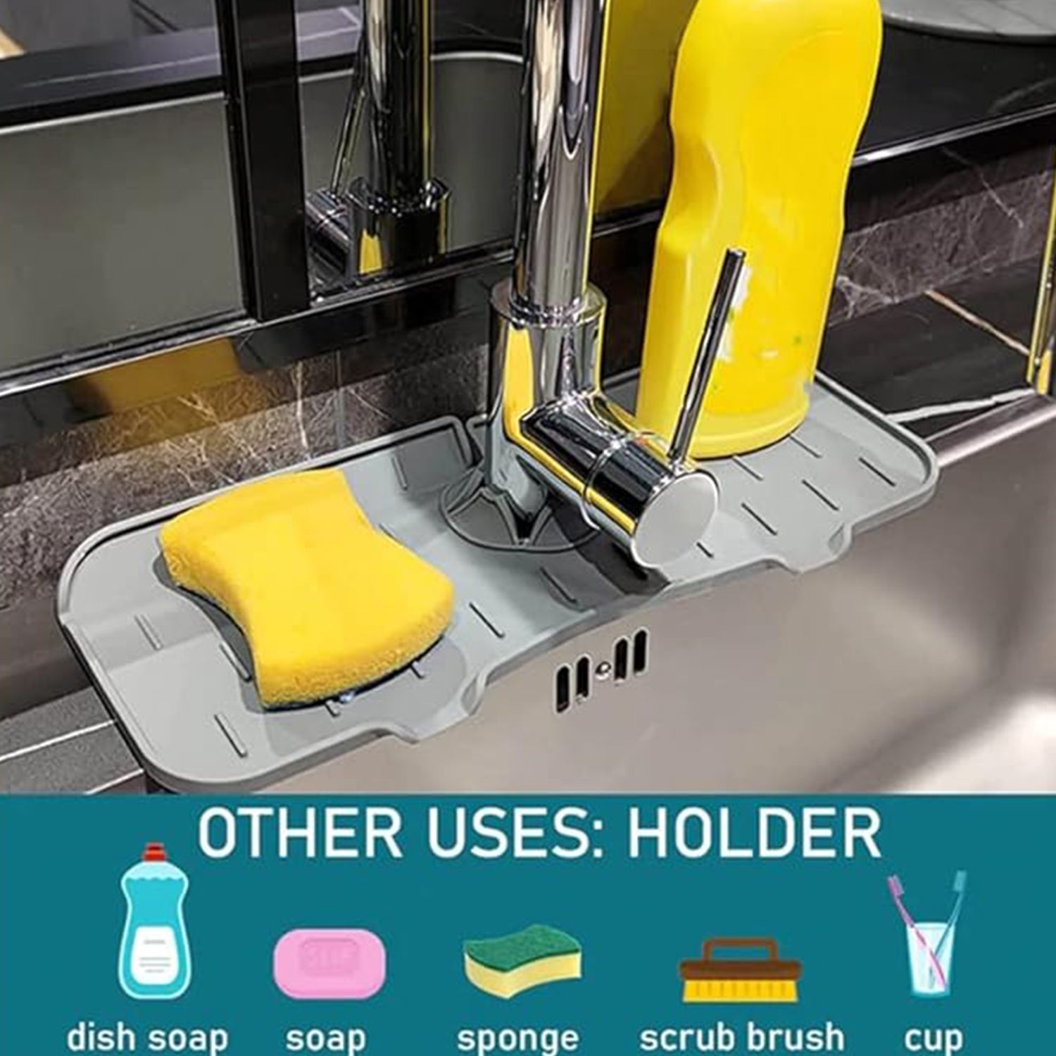 Silicone Sink Faucet Pad / Mat (1 Pc / 33x12 Cm) Variety Bazaar