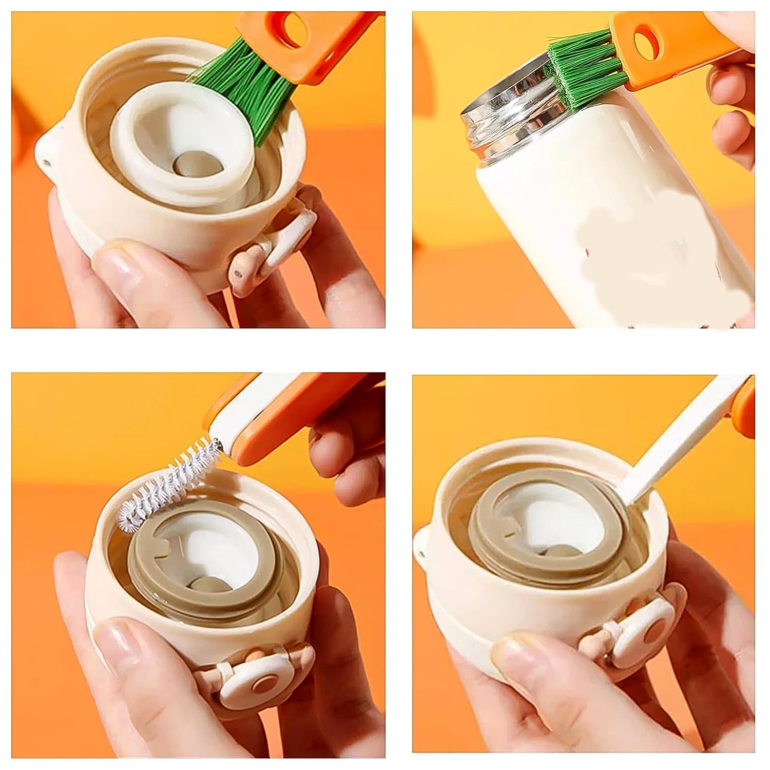 3-in-1 Multifunctional Cleaning Brush Set – Mini Bottle, Cup & Lid Cleaner (1 Pc) Variety Bazaar