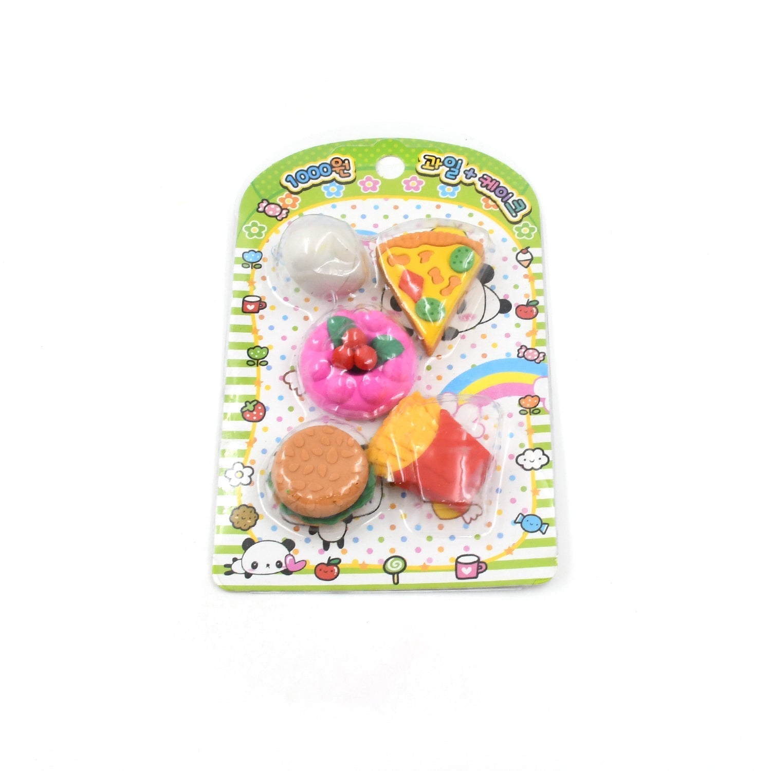 3D Food-Shaped Colorful Eraser Set – Cute Novelty Mini Erasers for Kids (5 Pc Set) Variety Bazaar