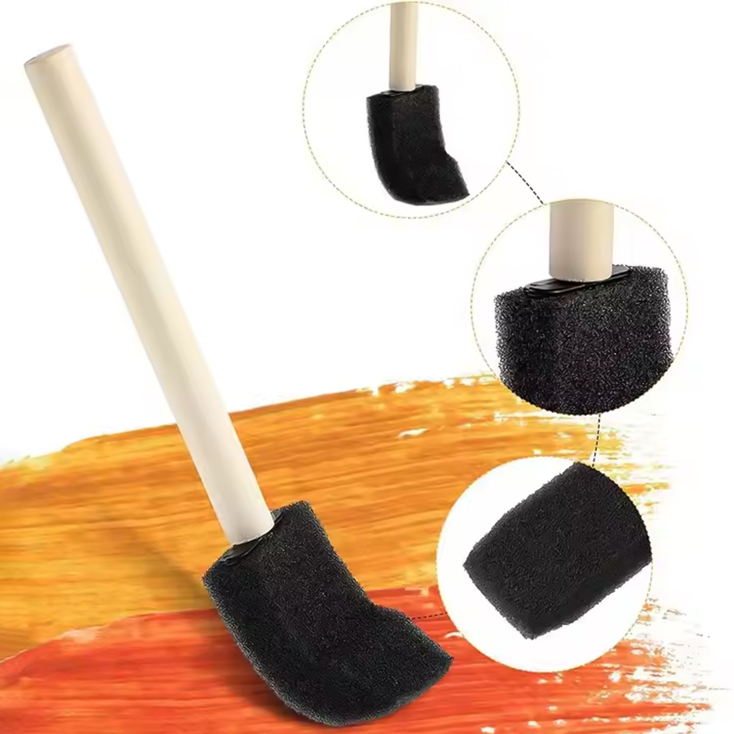 Multipurpose Sponge Brushes for Painting with Wooden Handles Variety Bazaar