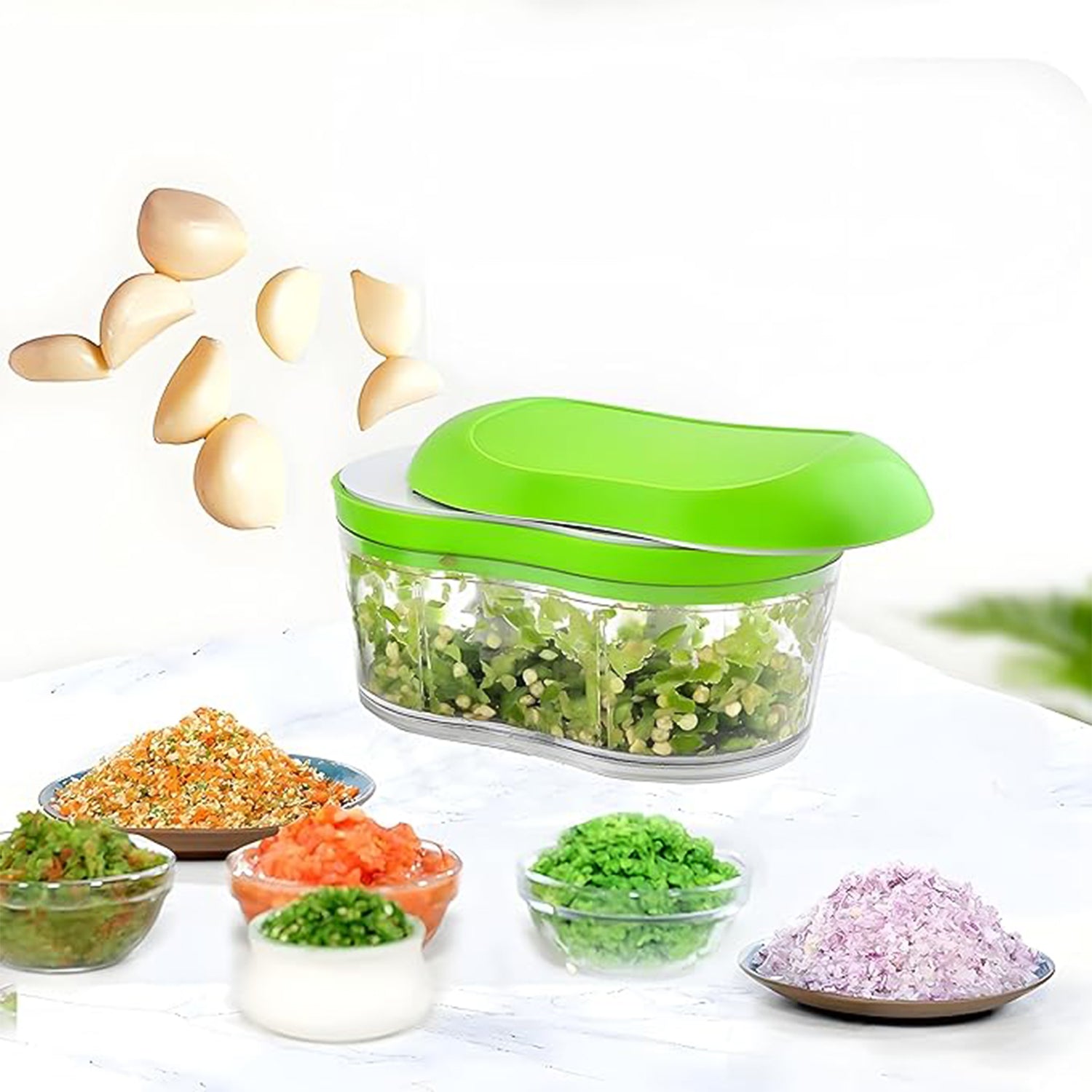 Manual Hand Push Garlic Cutter & Vegetable Chopper (1 pc) Variety Bazaar