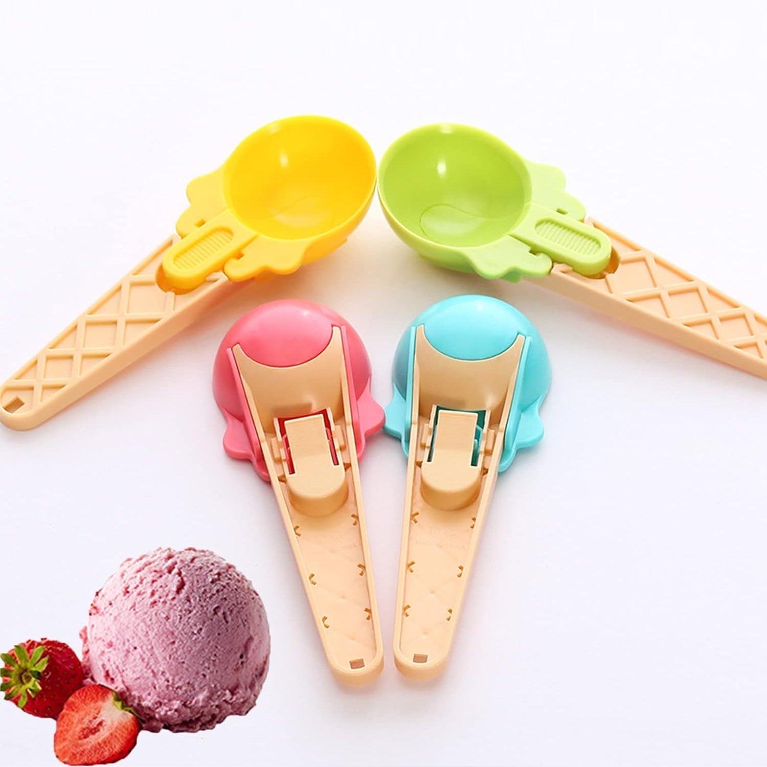 2-Piece Plastic Ice Cream & Watermelon Scooper with Trigger Dipper Variety Bazaar