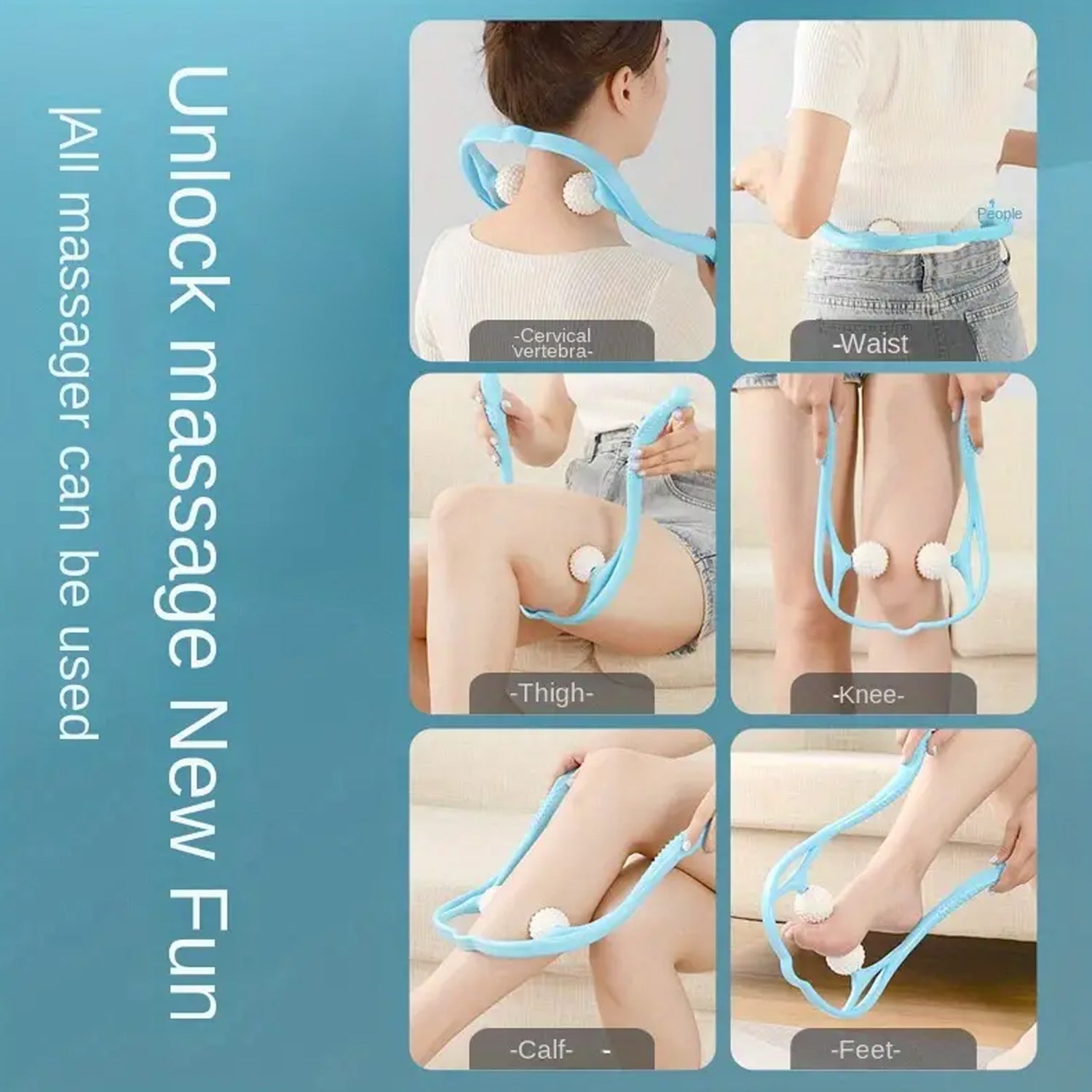 6593 Neck Shoulder Massager, 13.5x7.08in Portable Relieving the Back for Men Relieving the Waist Women Travel Sahayak