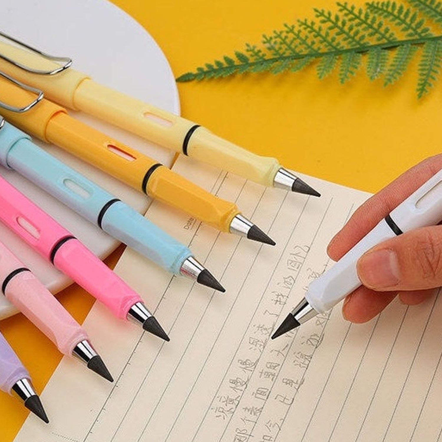 2-in-1 Everlasting Magic Pencil with Replaceable Eraser – Inkless, Reusable, Portable (1 Pc / Mix Color)) Variety Bazaar