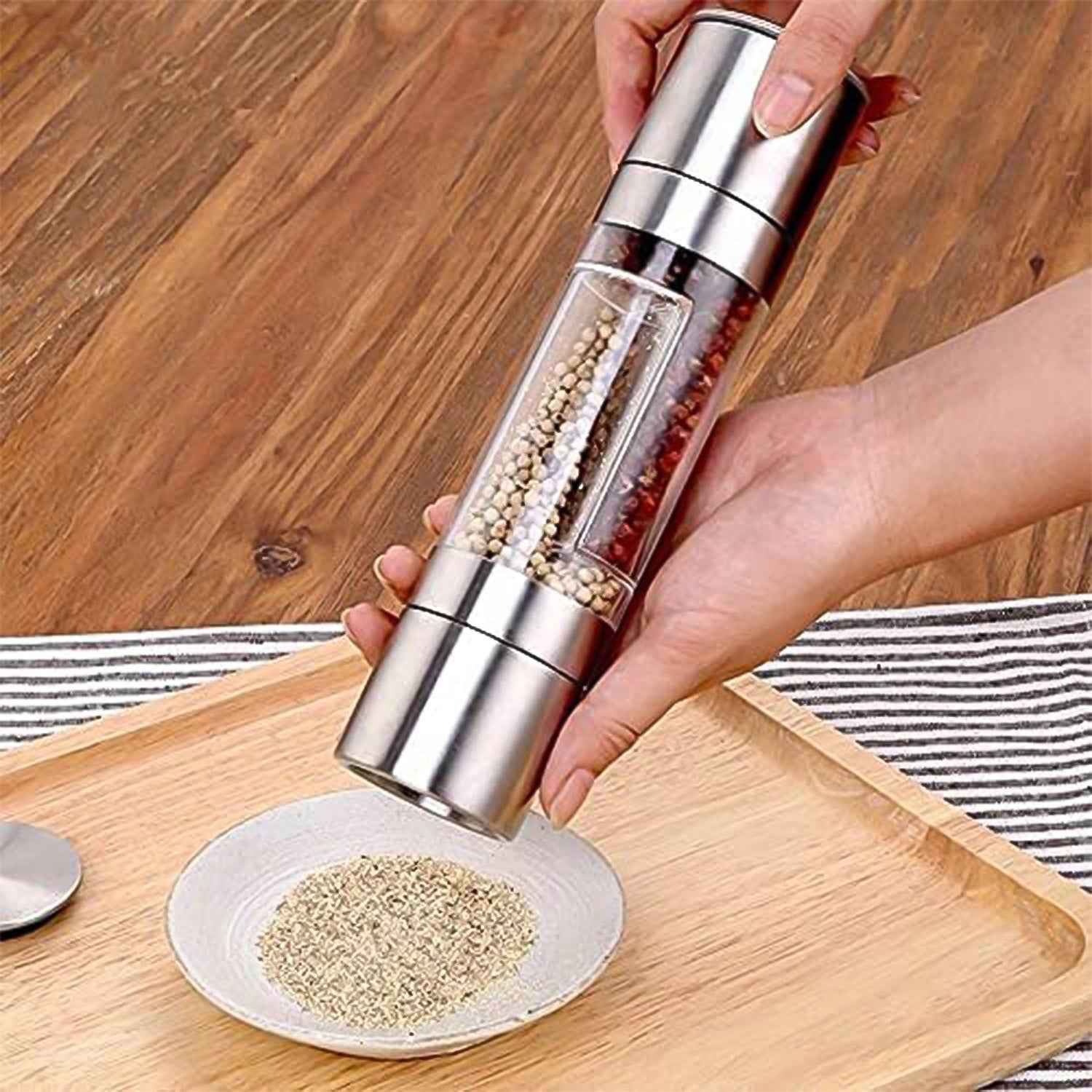 2-in-1 Stainless Steel Salt and Pepper Grinder