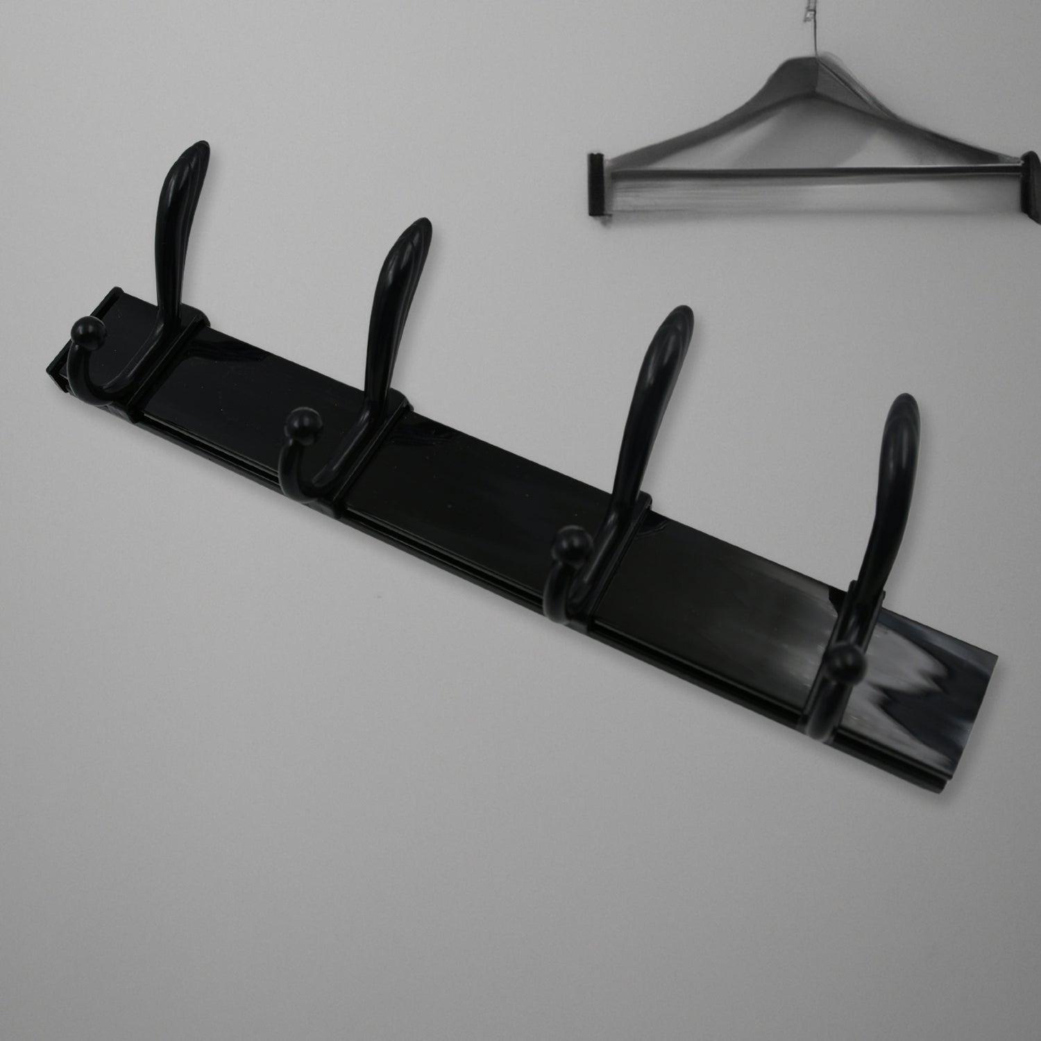 Extra Long 4-Hook Wall Coat Hanger with Eco Adhesive Variety Bazaar
