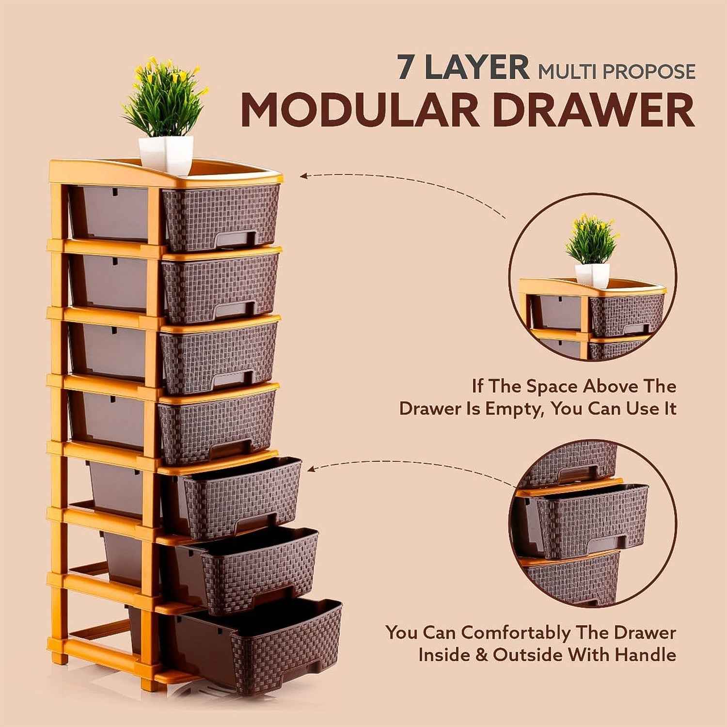 7-Layer Multipurpose Plastic Storage Drawer Organizer
