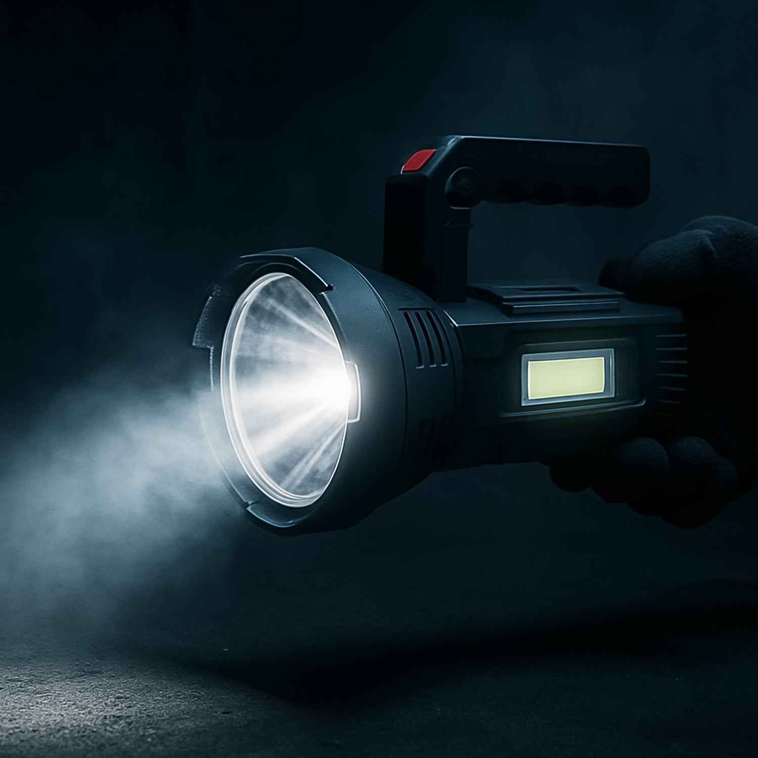 Heavy-Duty Rechargeable USB LED Hand Torch with COB Side Light (1 Pc)