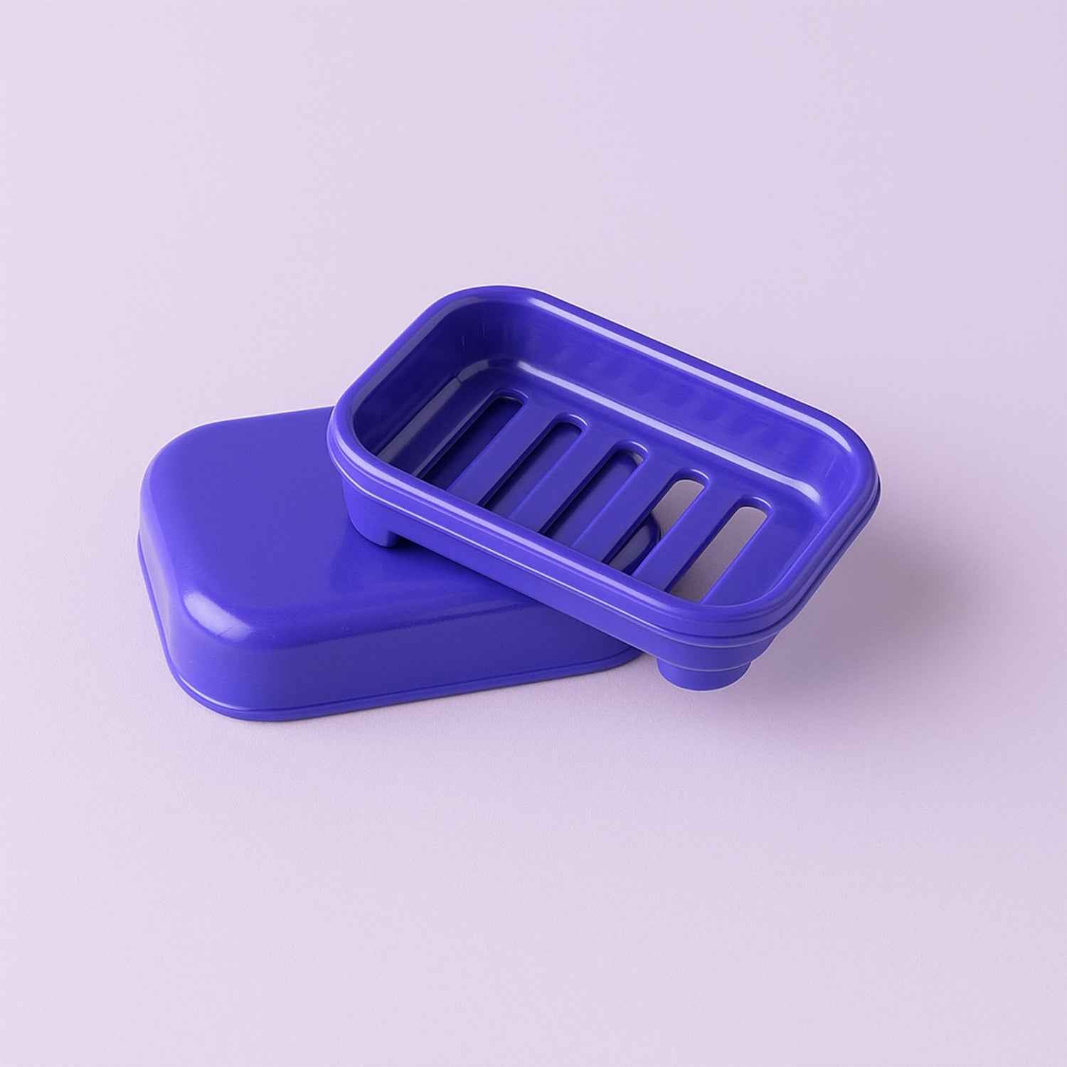 Premium Quality Rectangular Blue Plastic Soap Case (1 Pc)