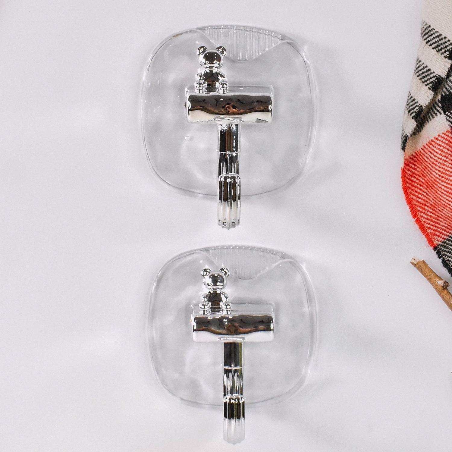 Large Plastic Self Adhesive Wall Hooks (2 Pc) Variety Bazaar