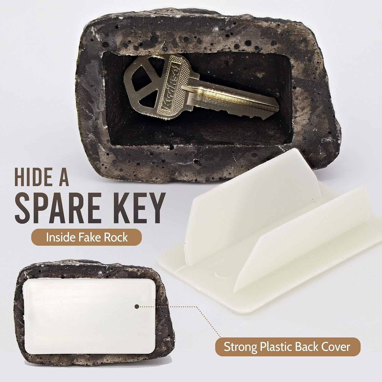 Realistic Fake Rock Key Hider – Weatherproof Outdoor Key Storage for Emergencies (1 Pc) Variety Bazaar