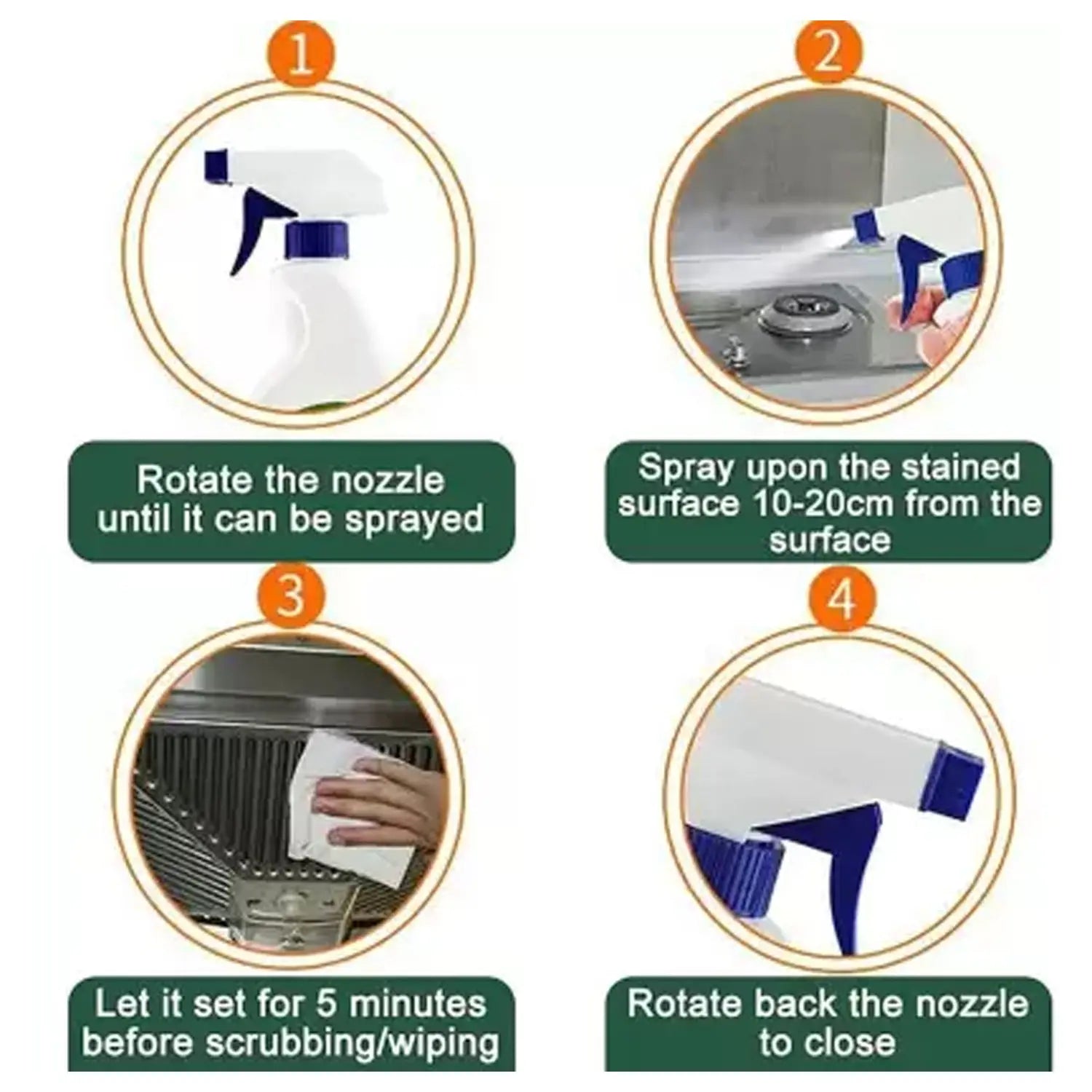 0310 Kitchen Cleaner Spray Oil & Grease Stain Remover Stove & Chimney Cleaner Spray Non-Flammable Nontoxic Magic Degreaser Spray for Kitchen Gas Stove Cleaning Spray (Approx 500ML) Travel Sahayak