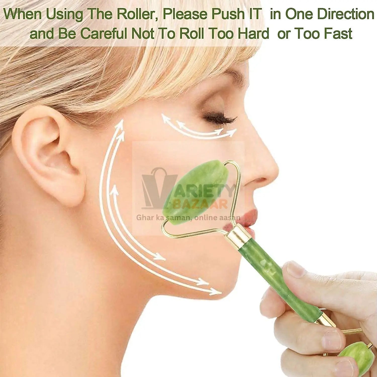 0318 Gua Sha Stone and Anti Aging Jade Roller Massager for Face Massage Natural Face Skincare Massager & Face Roller Massager for Women | Face Shaper Jade Roller and Gua Sha Set for Glowing Skin Travel Sahayak
