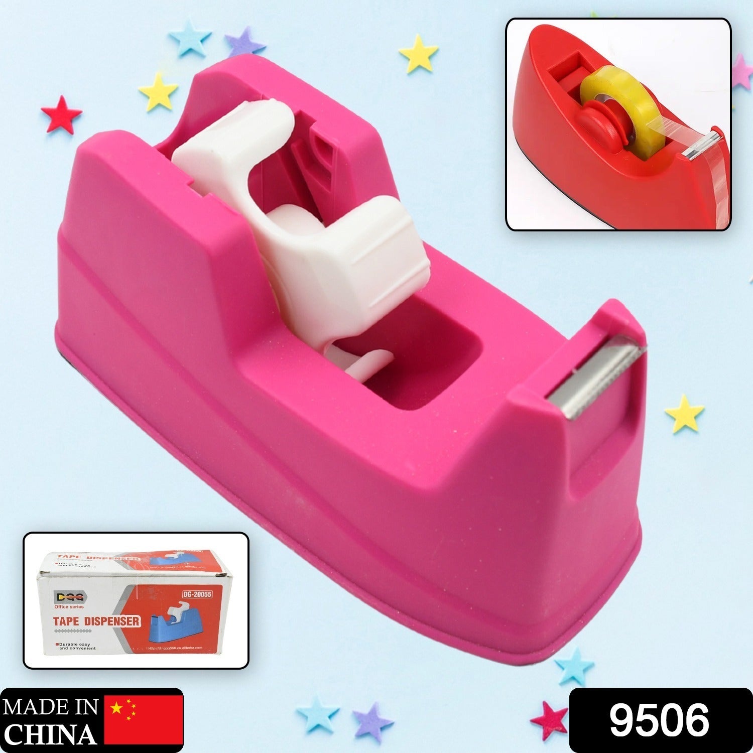 Plastic Tape Dispenser Cutter for Home Office use, Tape Dispenser for Stationary, Tape Cutter Packaging Tape (1 pc / 631 Gm) Variety Bazaar
