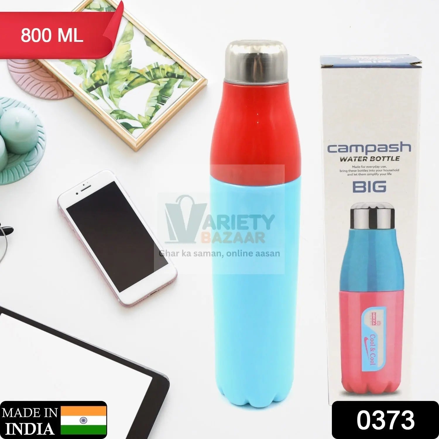 0373 Plastic Water Bottle High Quality Cool Water Bottle Plastic Water Bottle For Fridge, Office, Sports, School, Gym, Yoga (800Ml) Travel Sahayak