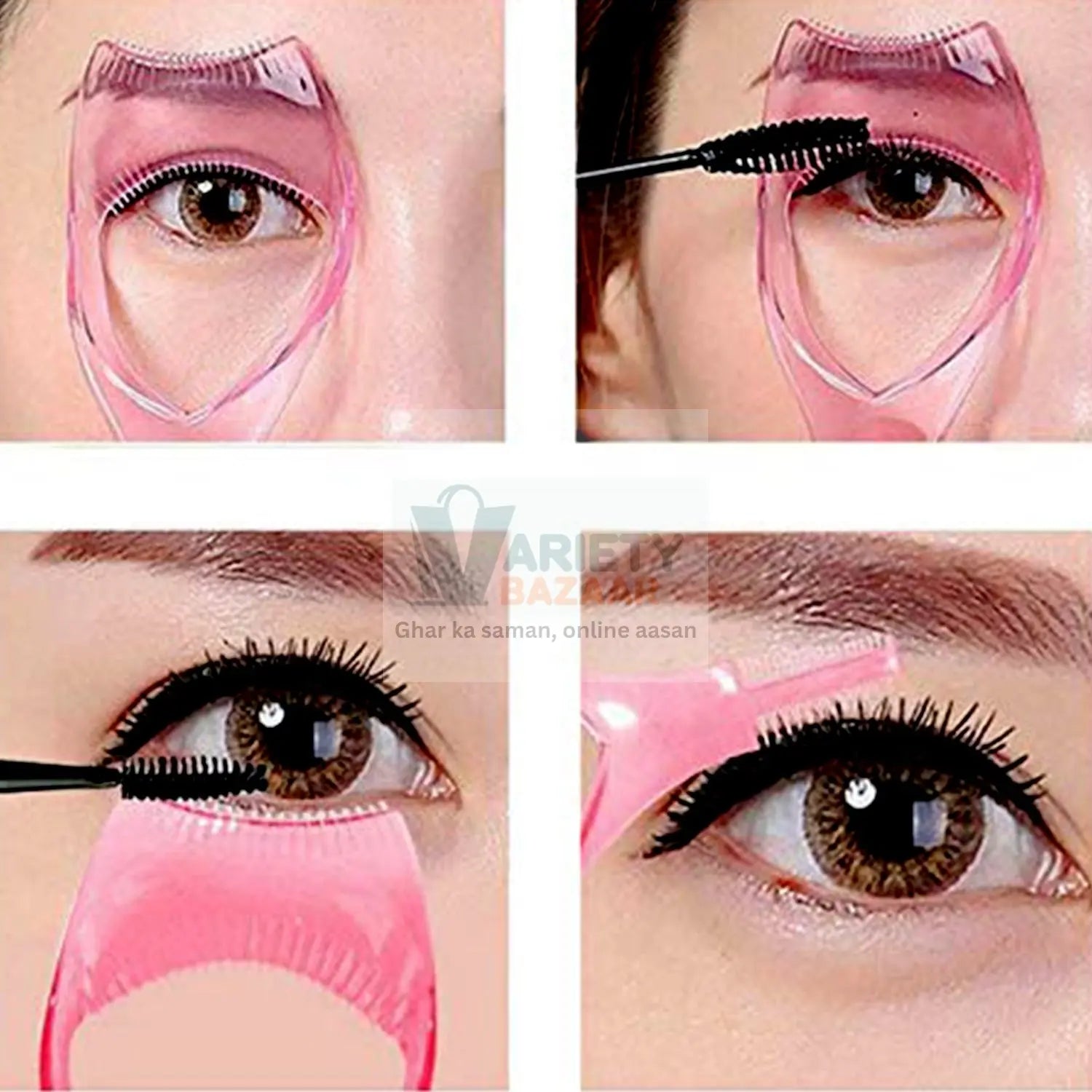 0382 3 in 1 Plastic Makeup Cosmetic Eyelash Tool Lash Mascara Applicator Eyelashes Guide Eyelashes Brush Curler Comb Eye Makeup Tool Female Supply (1 Pc) Travel Sahayak