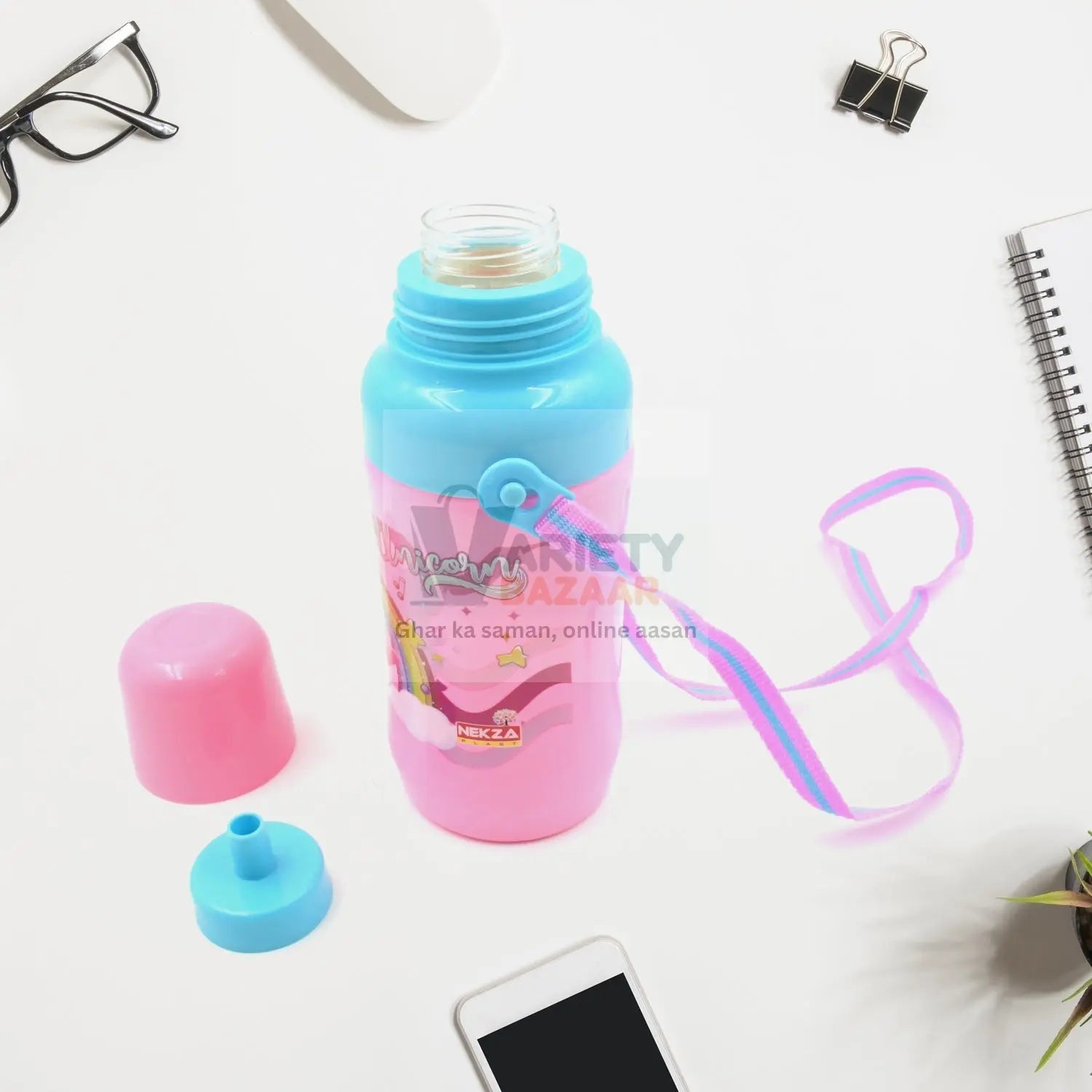 0398 Plastic Sports Insulated Water Bottle with Dori & Straw Easy to Carry High Quality Water Bottle, BPA-Free & Leak-Proof! for Kids' School, For Fridge, Office, Sports, School, Gym, Yoga (1 Pc 500ML) Travel Sahayak