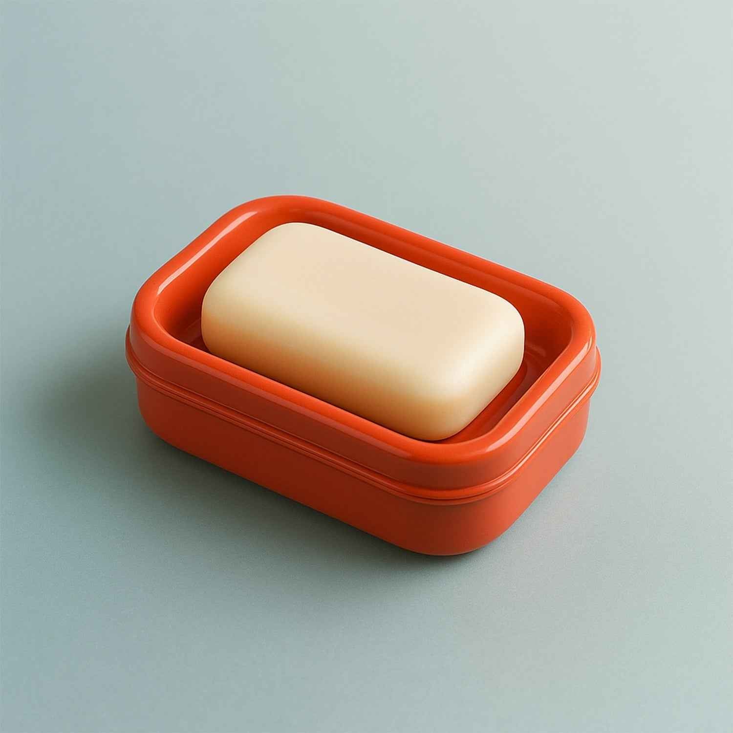 Premium Quality Rectangular Brick Red Plastic Soap Case (1 Pc)