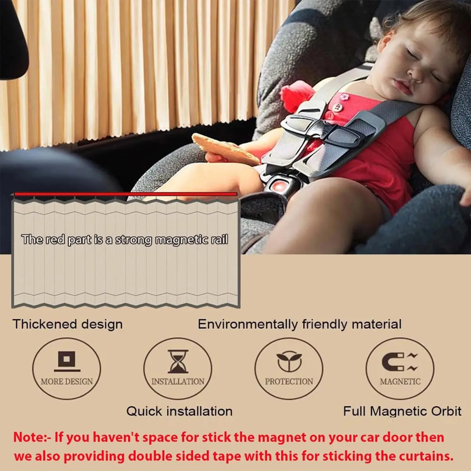 7498 Car Curtain Slat Folding Window Sunshade Magnetic Car Side Window Sun Shade Slider - varietybazaar.co.in