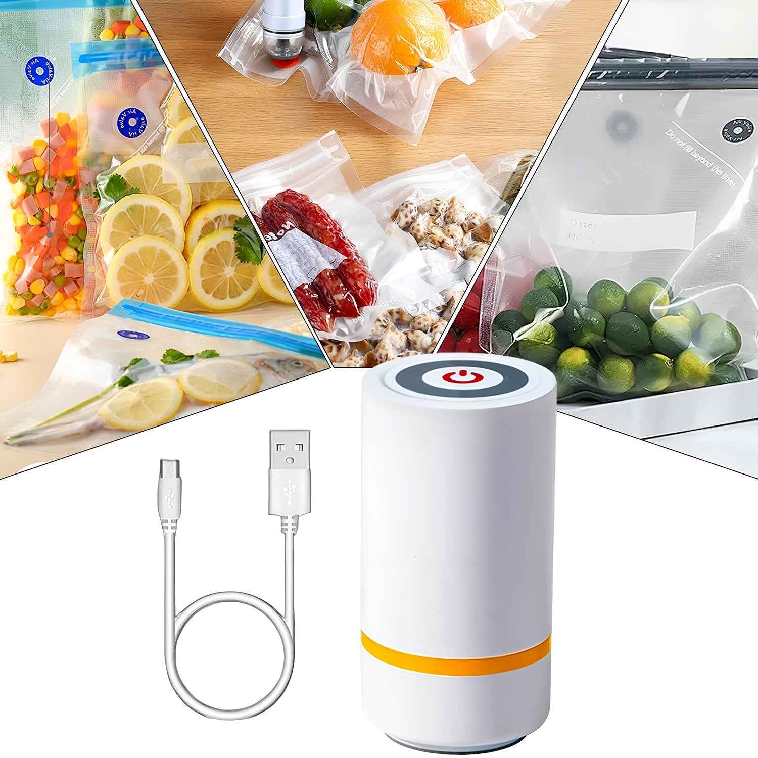 Portable USB Rechargeable Vacuum Sealer Machine (1 Pc)