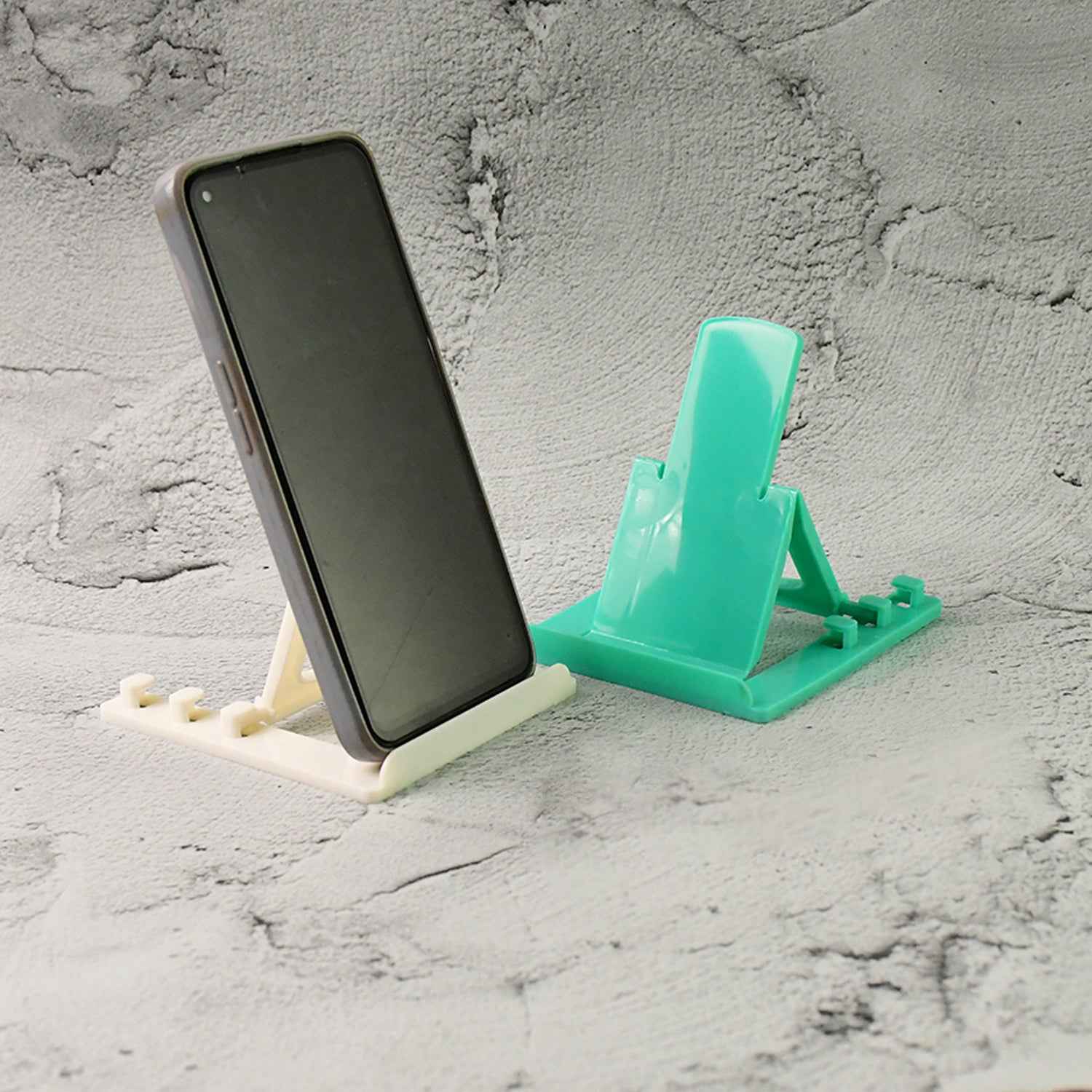 Adjustable Foldable Plastic Mobile Phone Stand Holder (2 Pc)