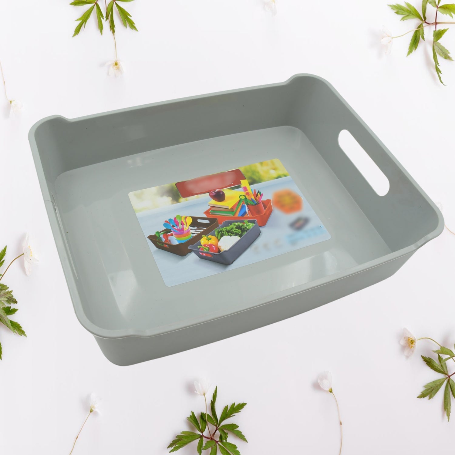 Multipurpose Organising & Storage Plastic Tray, Fruit & Vegetable/ Multi Purpose Tray, Organizer for Kitchen, Countertop, Cabinet, Bathroom Plastic Storage Basket For Store Fruits, Vegetables, Magazines, Cosmetics, Stationary Set of 3 Variety Bazaar