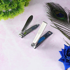 Stainless Steel Folding Portable Large Nail Clippers with Nail File (1 Pc / Mix Design) Variety Bazaar