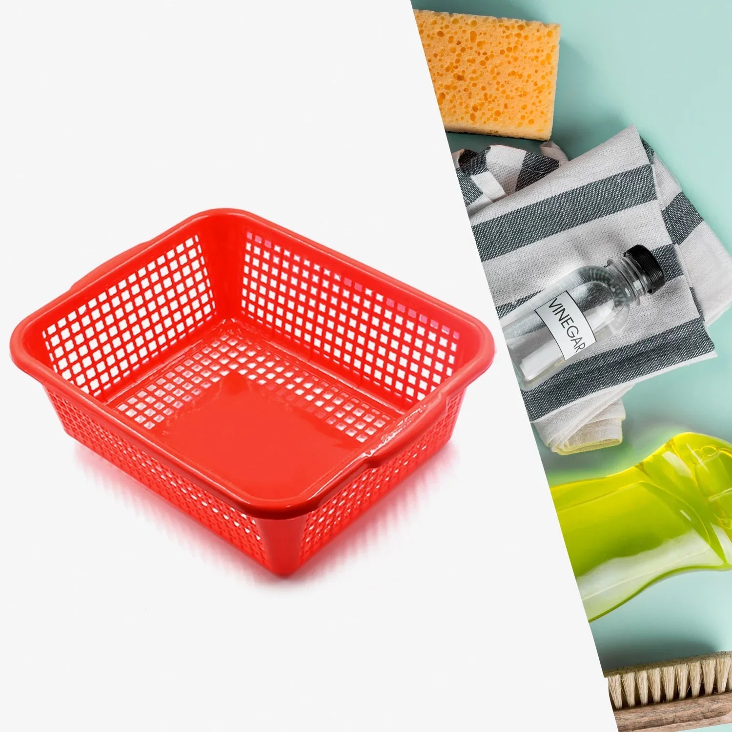 Plastic 1 Pc Kitchen Small Size Dish Rack Drainer Vegetables and Fruits Washing Basket Dish Rack Multipurpose Organizers (29x22CM Mix Color) Variety Bazaar