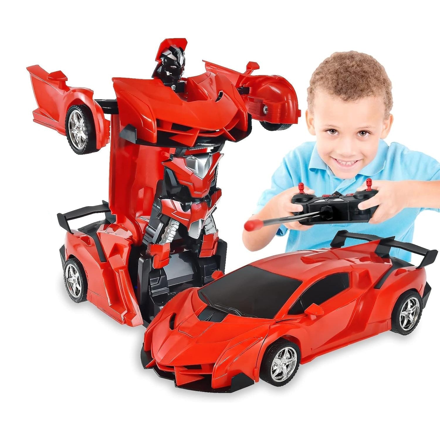 2 In 1 Automatic Robot Converted Remote Control Car With Light Scale 360°Drifting Deformation Robot Car Toy Kids Boys, Robot Convert Unique Toy For Boys (1 Pc) Variety Bazaar