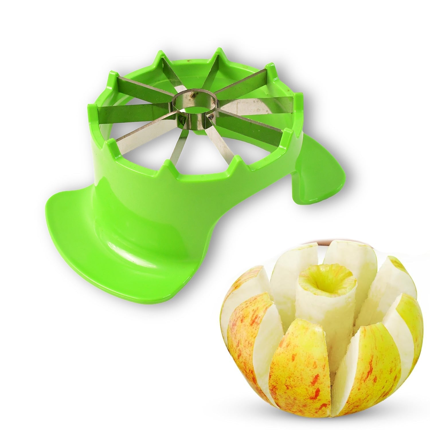 Apex Apple Cutter with Container – Unbreakable ABS Body & Stainless Steel Blades Variety Bazaar